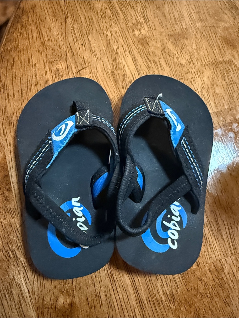 Cobian Kids Black and Blue Padded Flip Flops